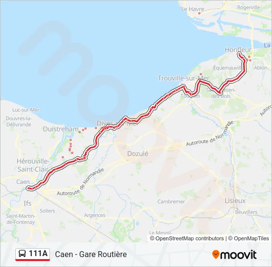 111A Bus Line Map
