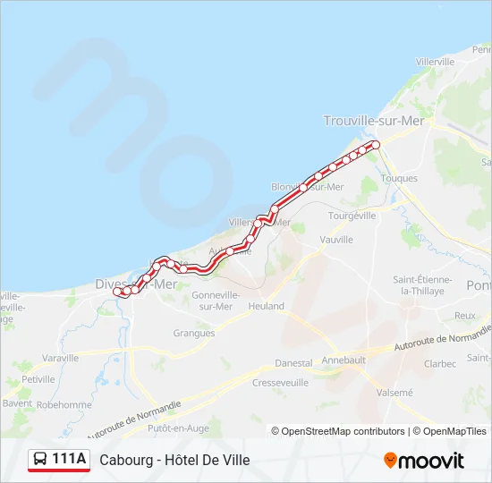 111A Bus Line Map