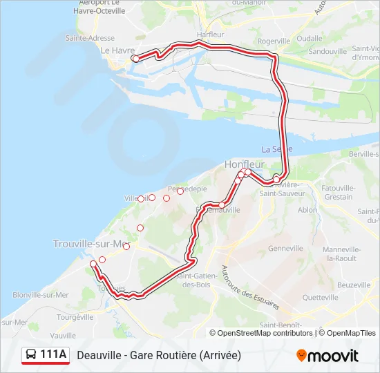 111A Bus Line Map