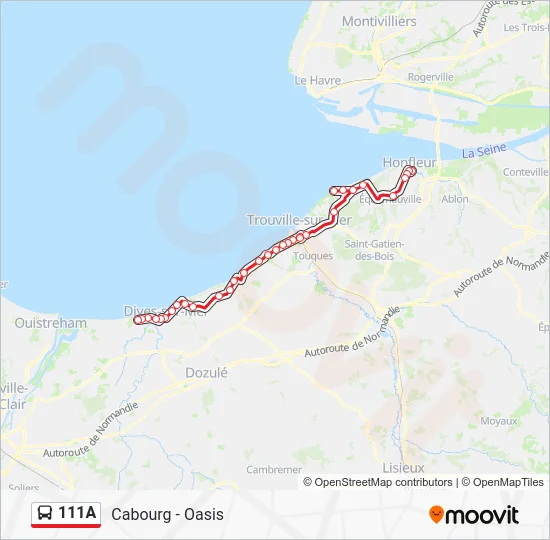 Plan de la ligne 111A de bus