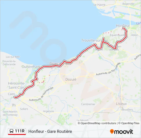 111R Bus Line Map