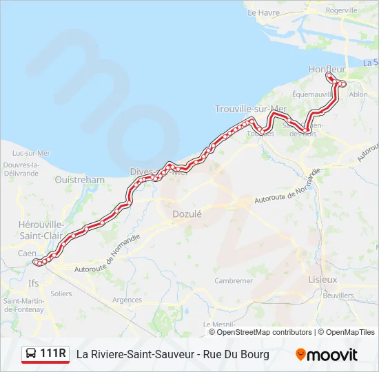 111R Bus Line Map