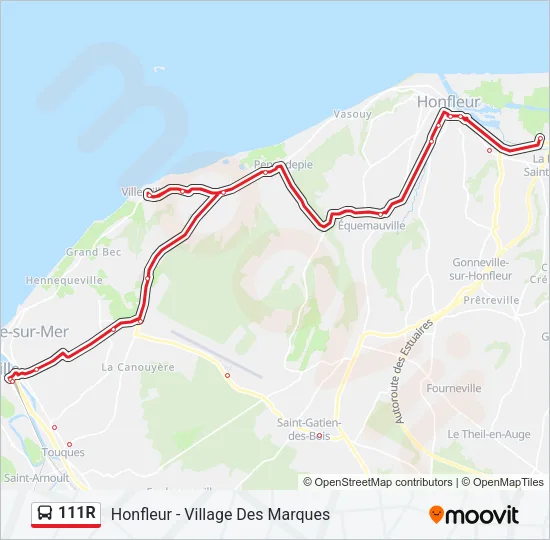 111R Bus Line Map