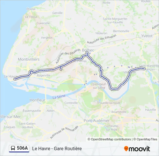 506A Bus Line Map