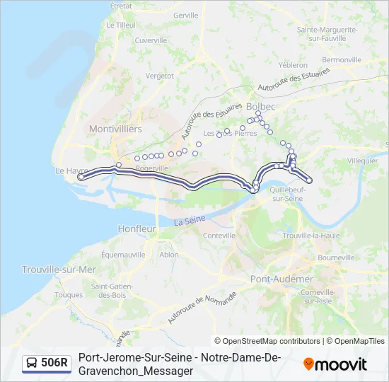506R Bus Line Map