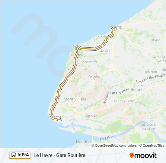 509A Bus Line Map