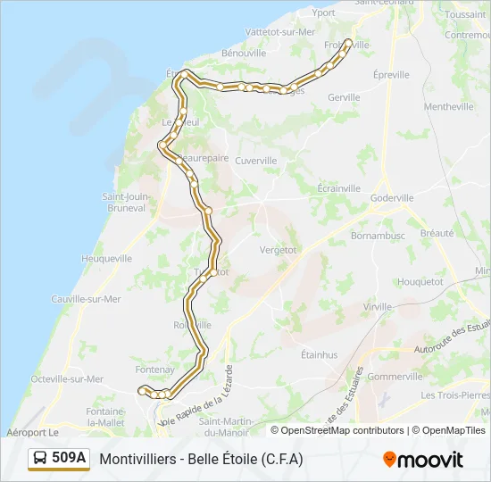 509A Bus Line Map