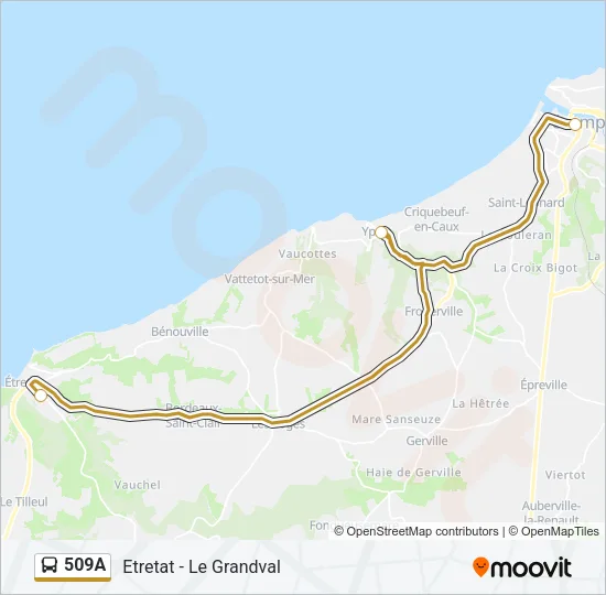 509A Bus Line Map