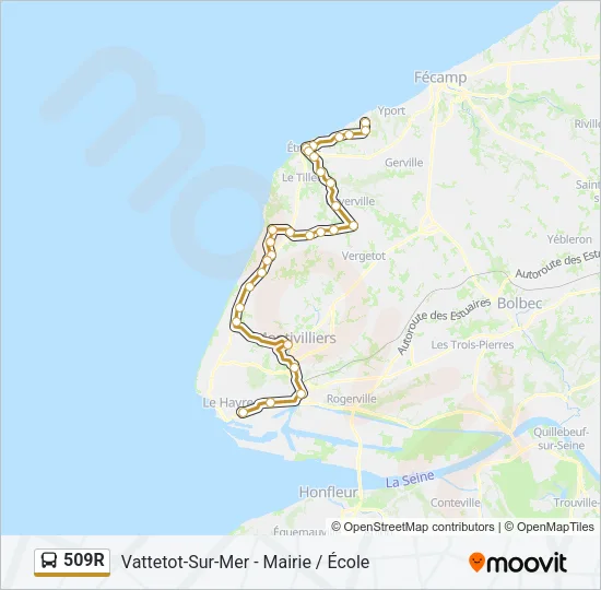 509R Bus Line Map