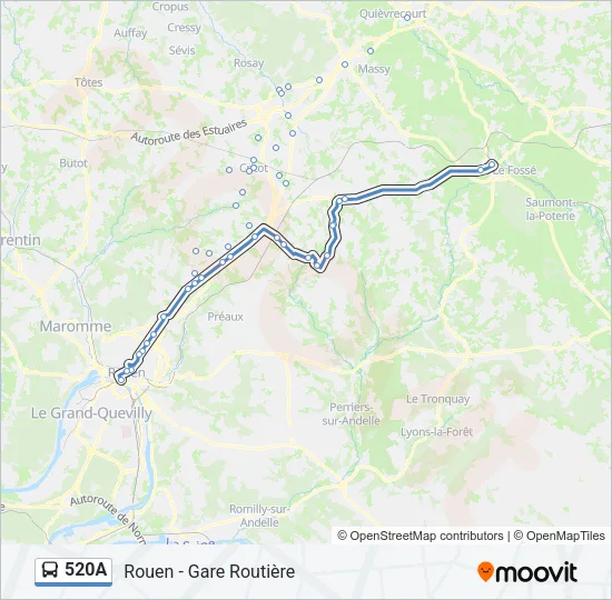 520A Bus Line Map