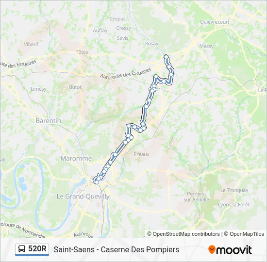 520R Bus Line Map