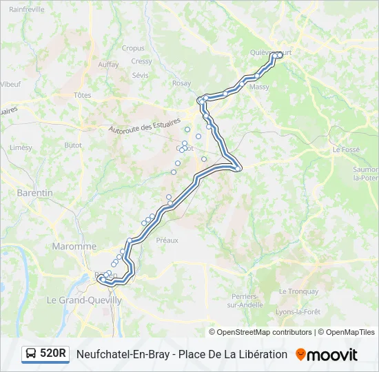 520R Bus Line Map