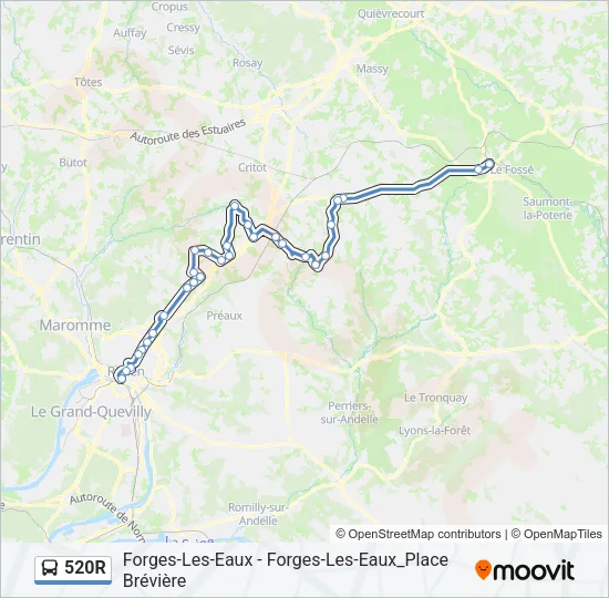 520R Bus Line Map