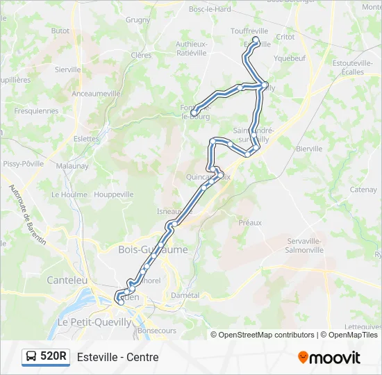 520R Bus Line Map