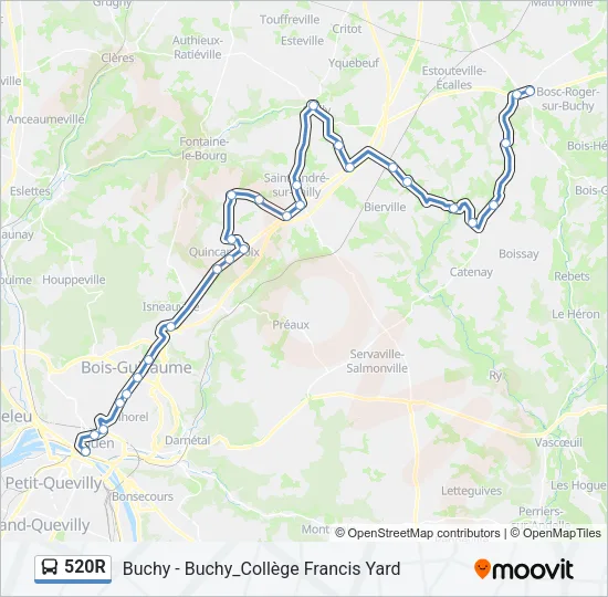 520R Bus Line Map