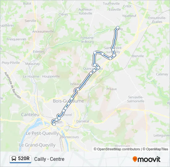 520R Bus Line Map