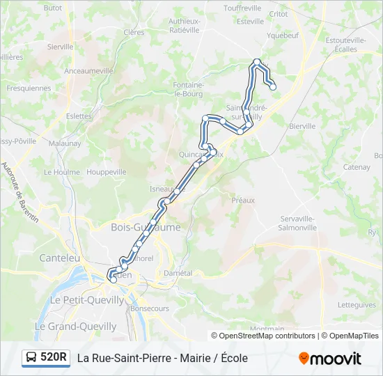 520R Bus Line Map