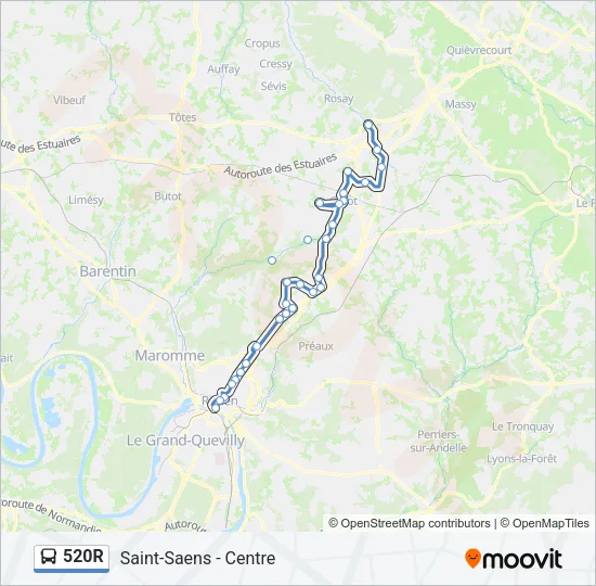 520R Bus Line Map