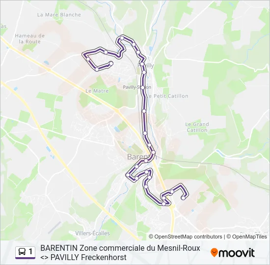 1 Bus Line Map