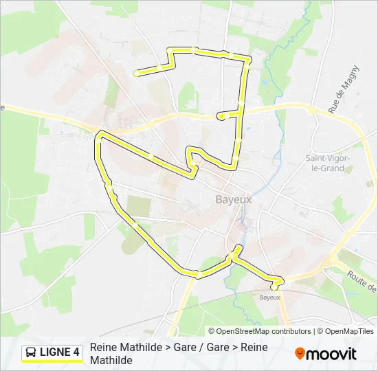 Plan de la ligne LIGNE 4 de bus