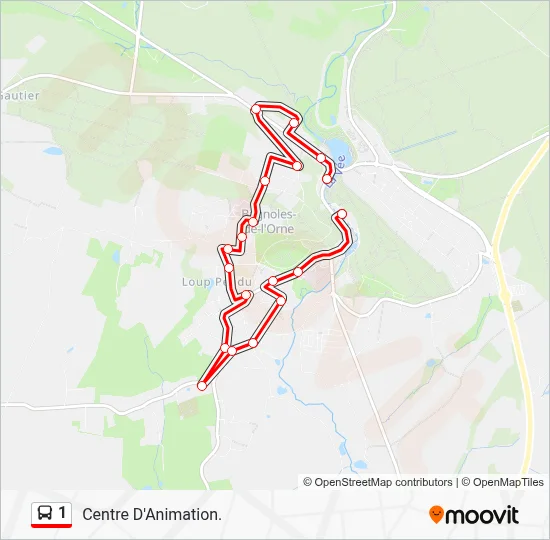 1 Bus Line Map