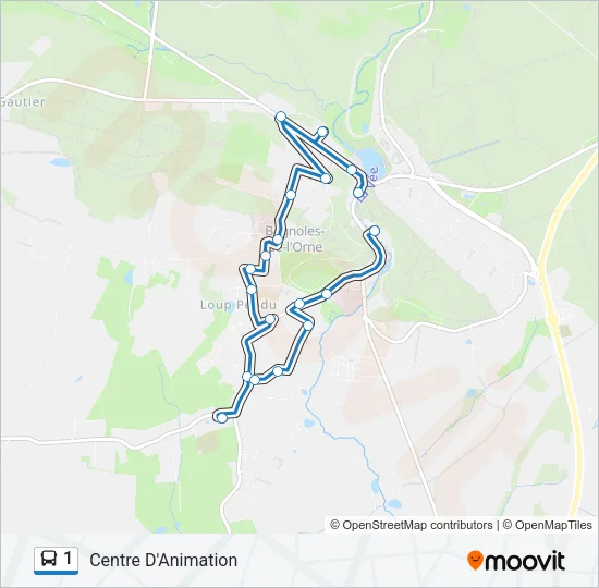 1 Bus Line Map