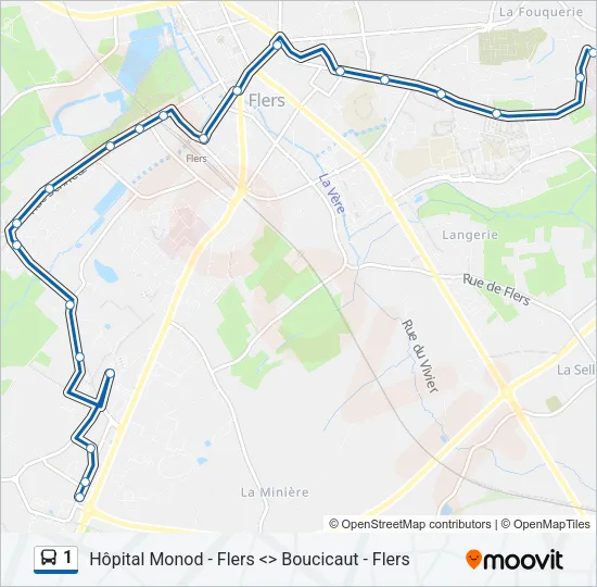 1 Bus Line Map