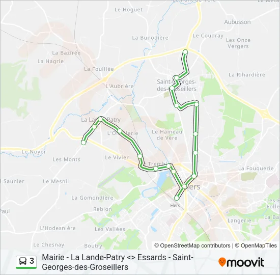 3 Bus Line Map