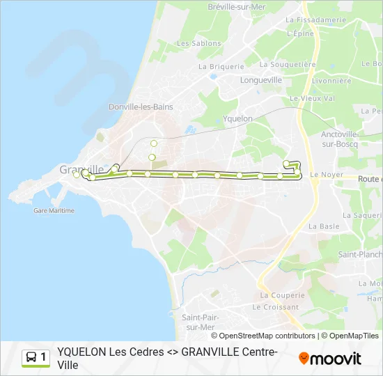 Plan de la ligne 1 de bus