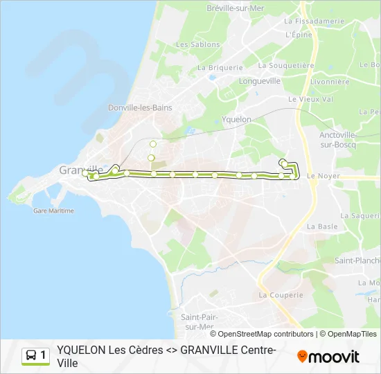 Mapa de 1 de autobús