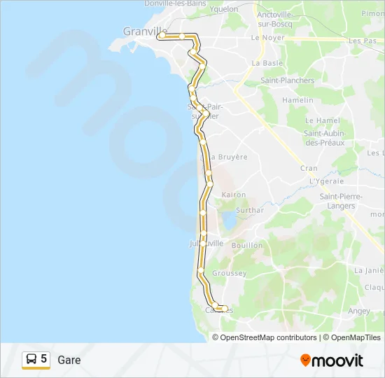 5 Bus Line Map