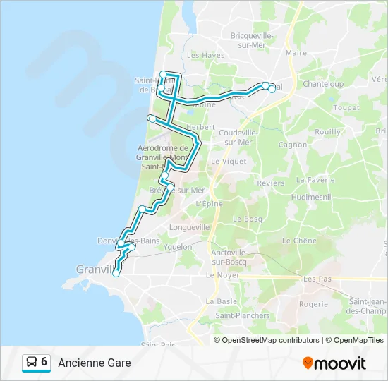 Plan de la ligne 6 de bus