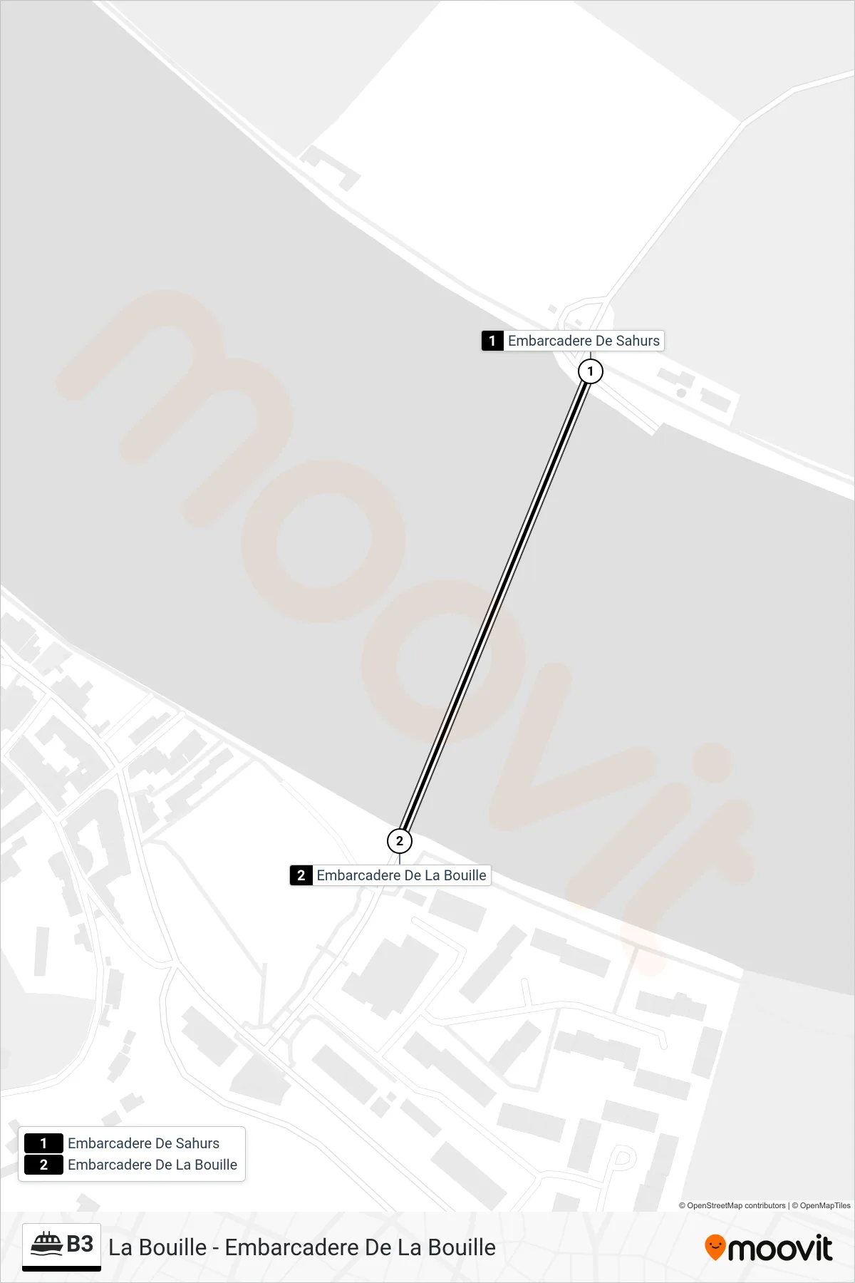 B3 ferry Line (La Bouille - Embarcadere De La Bouille) route and stops on a map