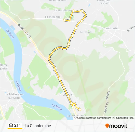 Plan de la ligne 211 de bus