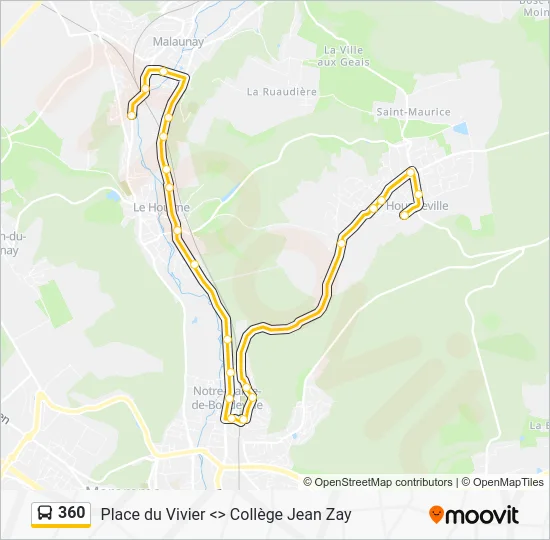 Plan de la ligne 360 de bus