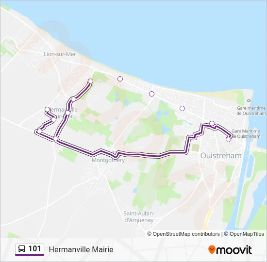 Plan de la ligne 101 de bus
