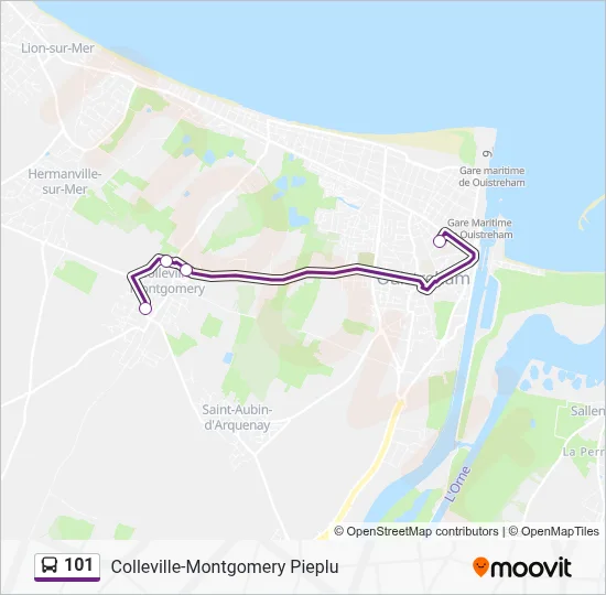 Plan de la ligne 101 de bus