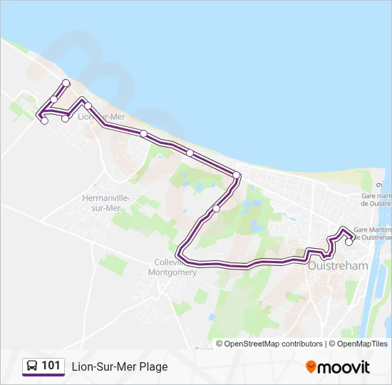 Plan de la ligne 101 de bus