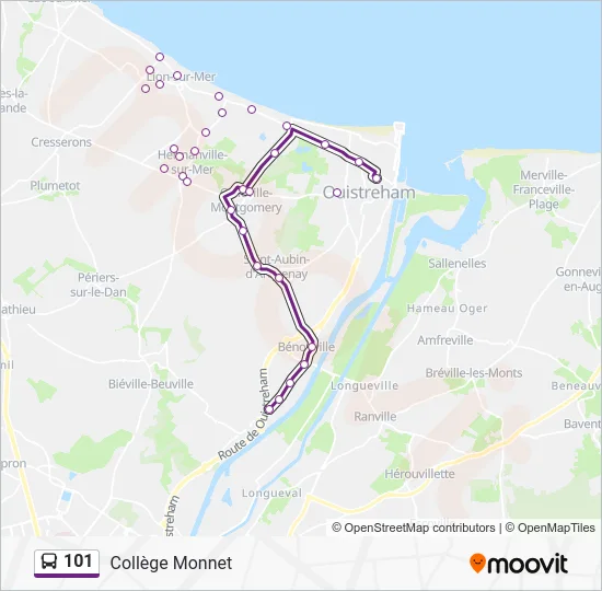 Plan de la ligne 101 de bus