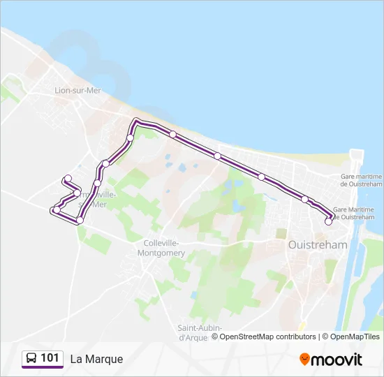 Plan de la ligne 101 de bus