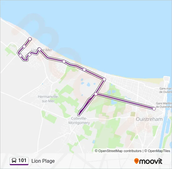 Plan de la ligne 101 de bus