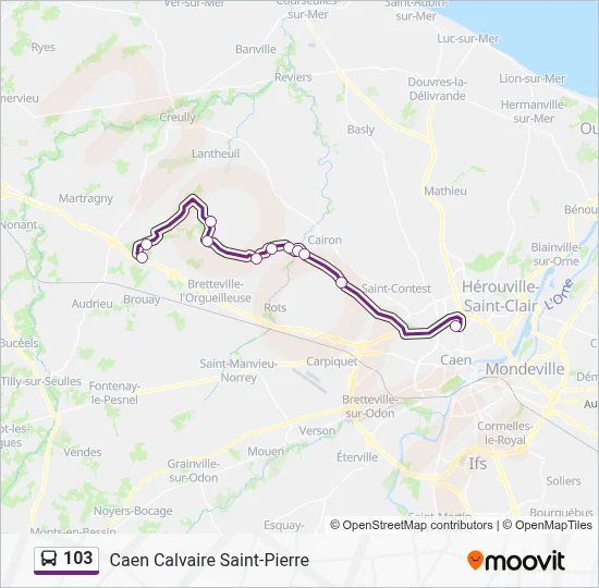 Plan de la ligne 103 de bus