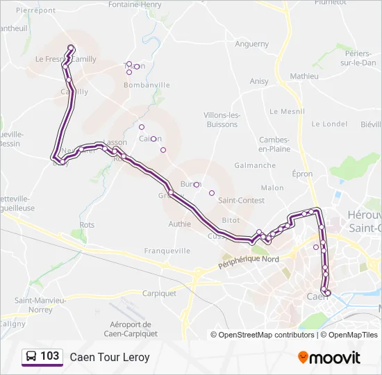 103 Bus Line Map
