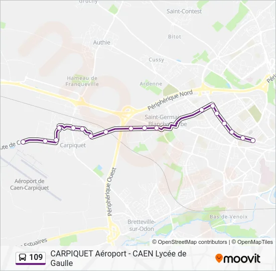 109 Bus Line Map