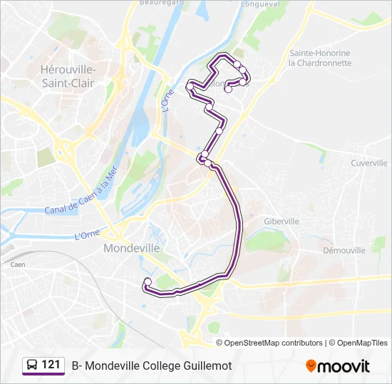 121 Bus Line Map