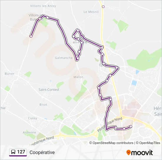 127 Bus Line Map