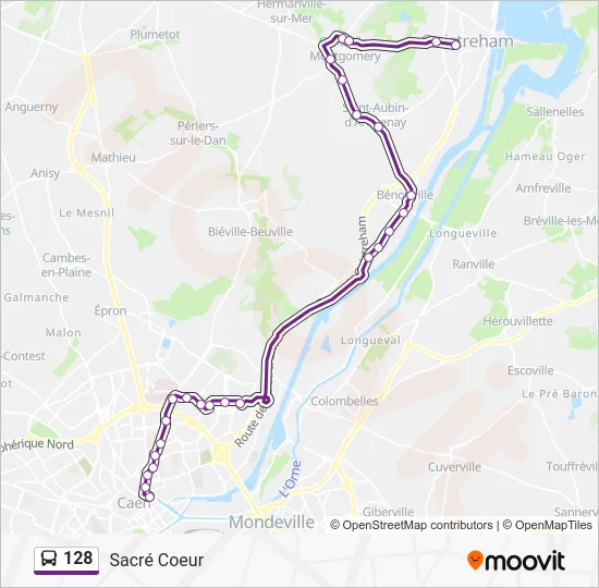 128 Bus Line Map