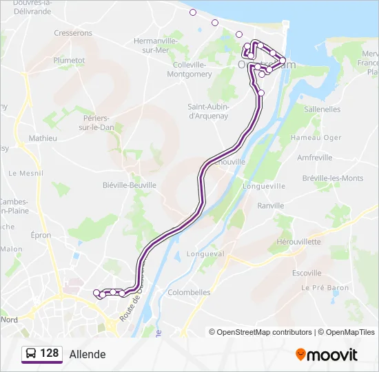 128 Bus Line Map