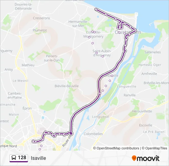 128 Bus Line Map
