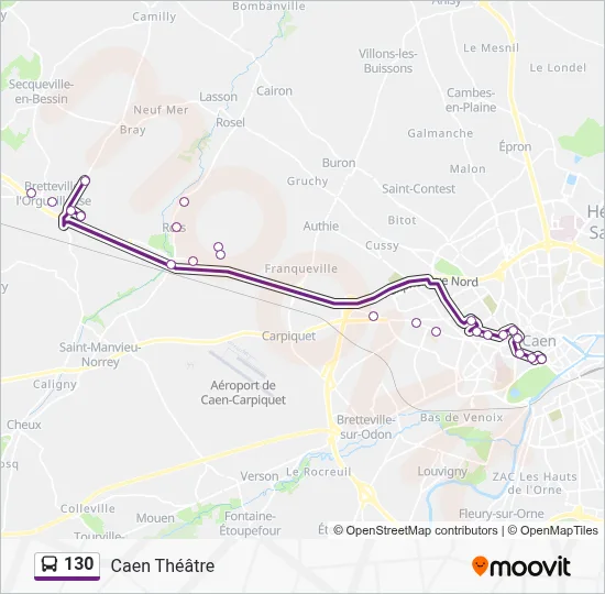 130 Bus Line Map